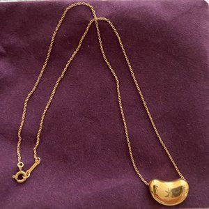 Gold Tiffany Elsa Peretti Bean Necklace